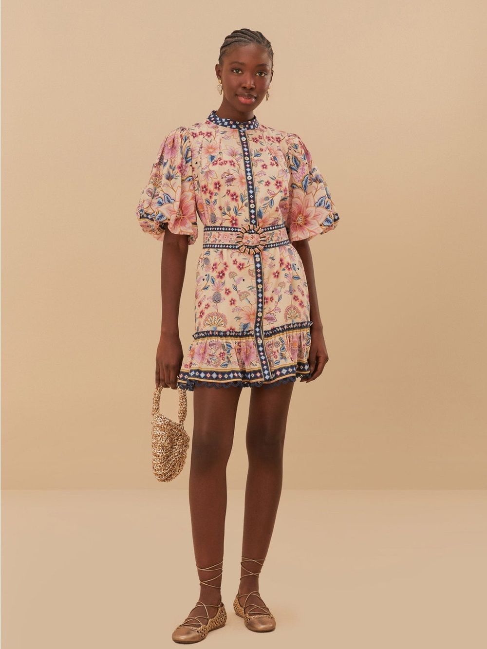 Farm Rio Superbloom Tapestry Mini Dress NWT
